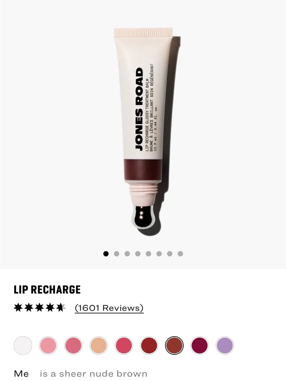 Jones Road Lip Recharge Me - Sheer Nude Brown Gloss